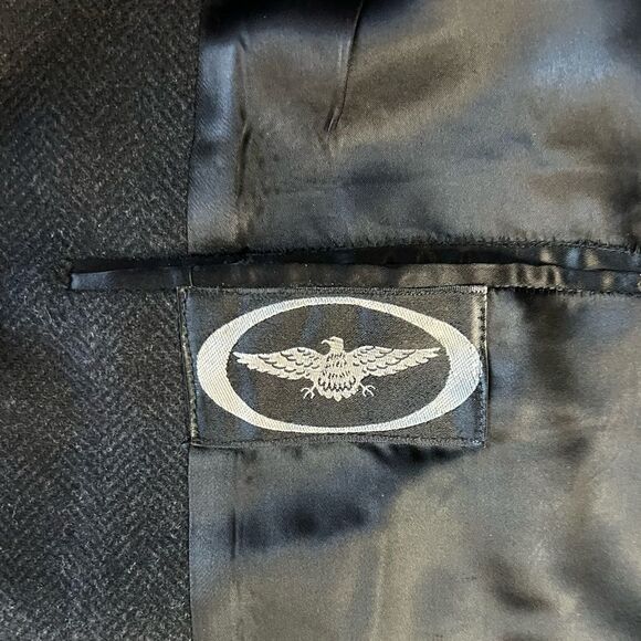 VTG Amalgamated Clothing Union Made Gray Men’s Wool Houndstooth Overcoat Medium - Picture 5 of 9